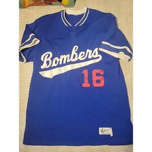 Vintage Powers Baseball Jersey Bombers #16 Mens Size Large Adult Obright
